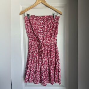 NWOT Floral Redish Pinkish Sundress/swim coverup SMALL